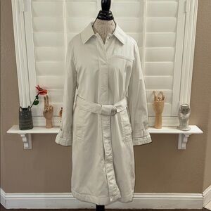 Club Monaco Washed Padded Trench Coat Cream